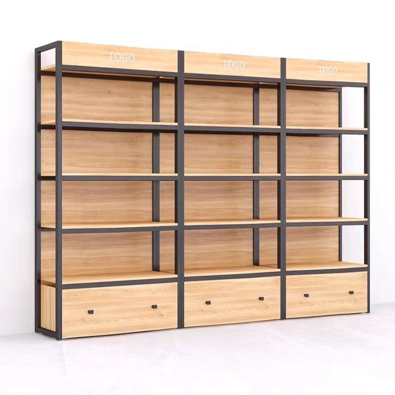 Wooden Steel Shelf Storage Rack System Store Equipment Used Supermarket
