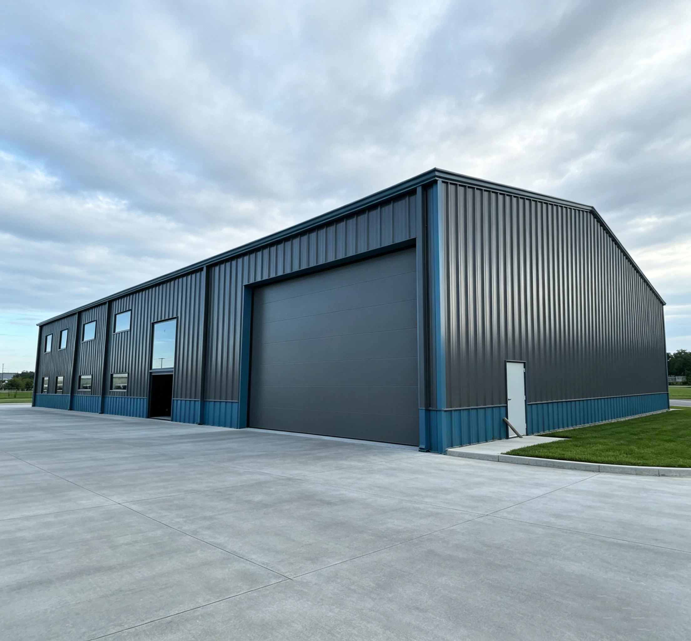 High Strength Prefabricated Steel Structure Warehouse Multi Functional Workshop Hangar Two-Car Parking Garage Storage Building
