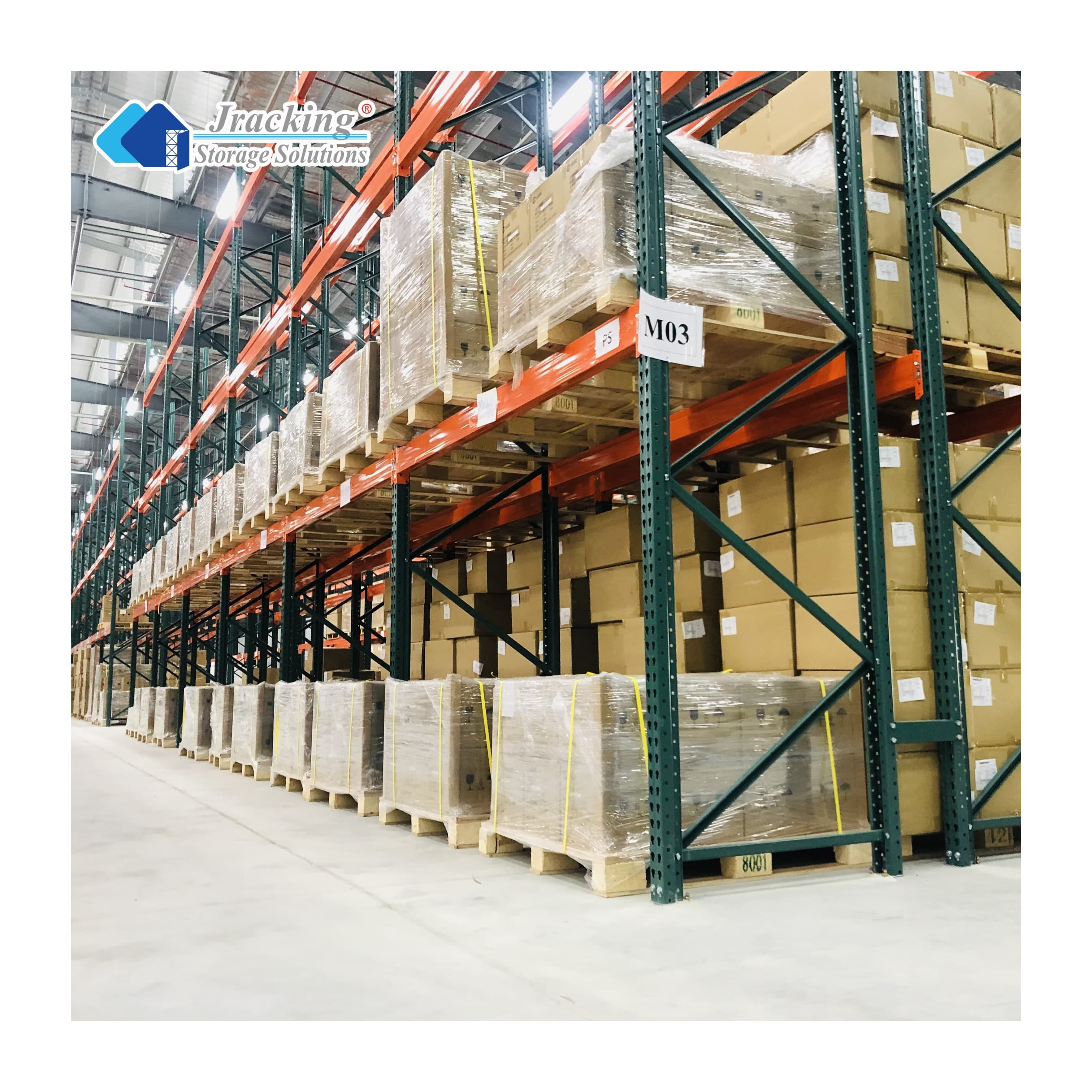 Jracking Industrial Vertical Storage Racks US Standard Heavy Duty Teardrop Pallet Racking System for Commercial Warehousing