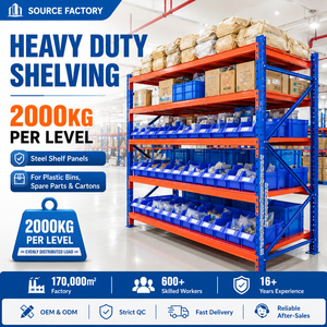 2000KG Adjustable 5 Storage Levels Heavy Duty Shelving System