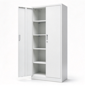 Commercial Heavy Duty Locking Metal Storage Cabinet with Adjustable Shelves and Double Doors for Office Garage Retail Warehouse