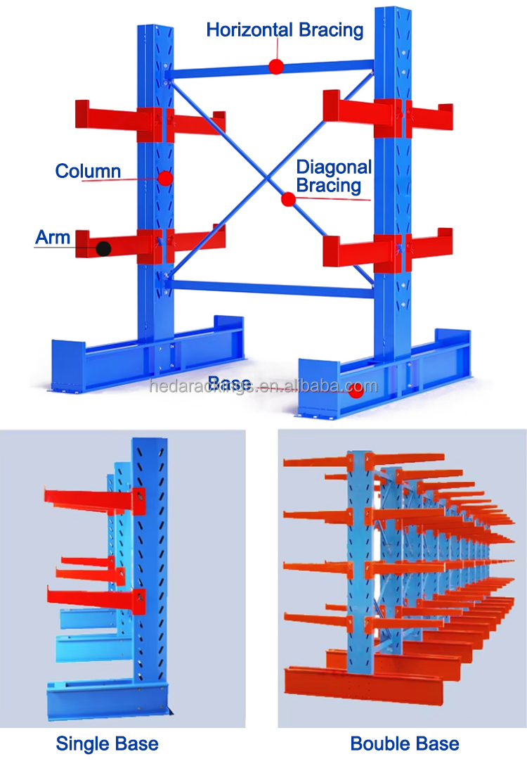 Cantilever Storage Rack Heavy Duty Cantilever Racking System Steel Cantilever Racking System