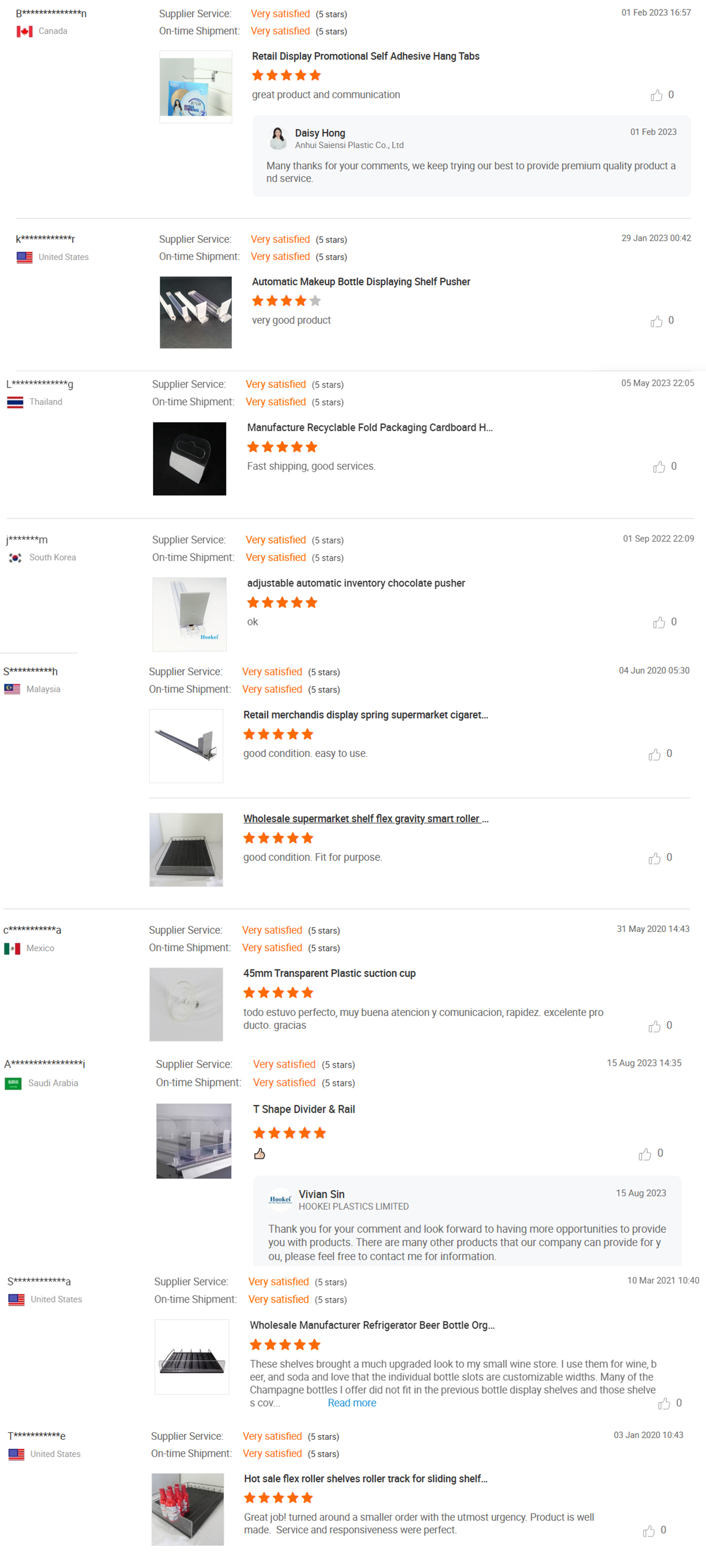Customer positive feedback review