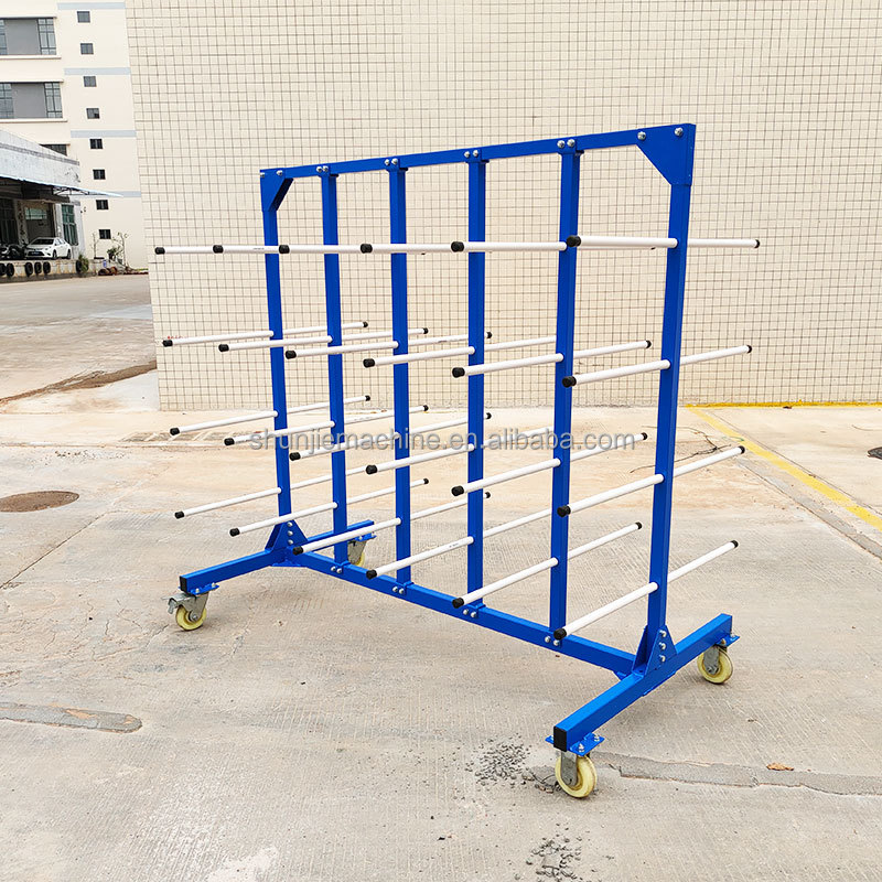 Customized 5 Tiers Cantilever Racking For Warehouse With Wheels Long Arms Metal Double Side Cantilever Rack Cart