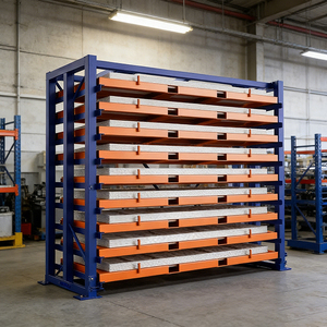 High-Capacity Vertical Sheet Metal Rack with Roll-Out Trays