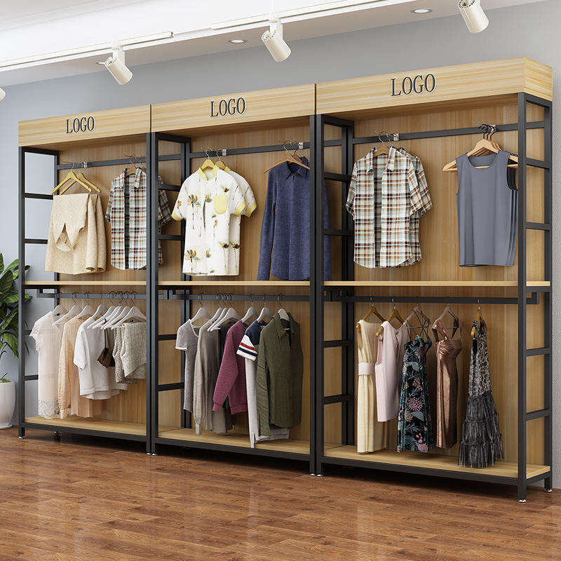 Wall Mount Freestanding Slatwall Display Cabinet With Retail Display Custom Shelves Hanging Rail Store Interior Decoration