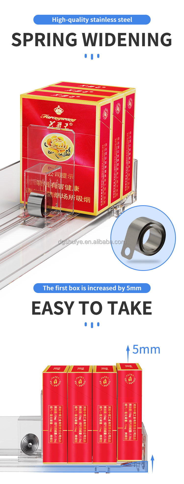 Tobacco Organizer Shelf Pusher System