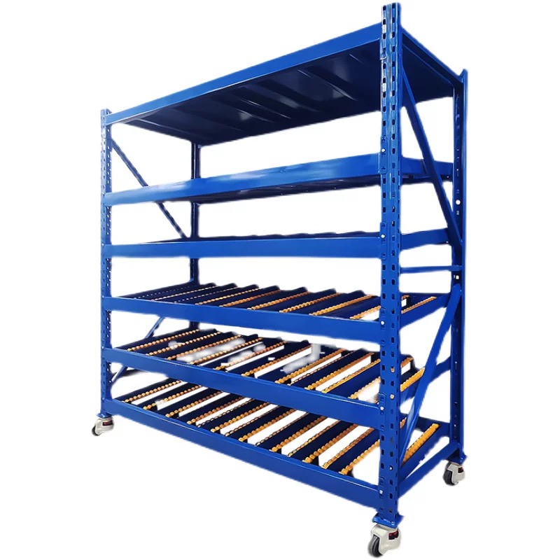 Xinanda Heavy Duty 5 Layer Corrosion Protection Adjustable Height Rolling Racks Shelves for Supermarkets Convenience Stores Easy