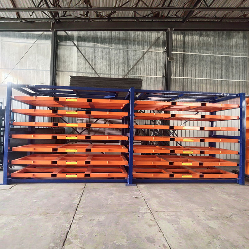 High Capacity 6-Layer Roll-Out System Laser Cutter Vertical Pipe Storage Racks Heavy Duty Full Extension Rack Warehouse Rack