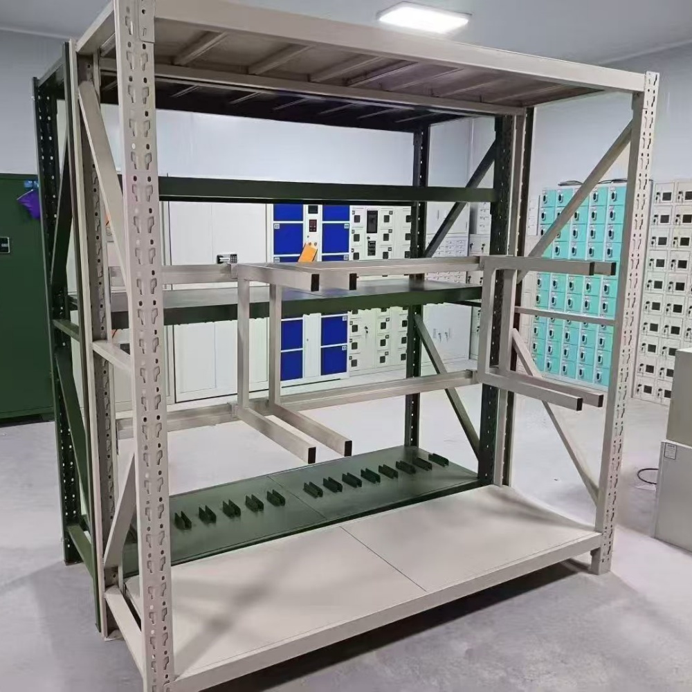 Heavy Duty Long Span Shelving Boltless Steel Storage Rack 4-Layer Adjustable Industrial Warehouse Metal Shelf 3D Design