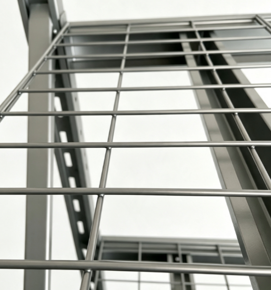 4 Level 800kg Per Layer Wire Deck Storage Rack Heavy Duty Reinforced Adjustable Warehouse Shelving