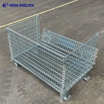 Collapsible steel wire mesh storage container