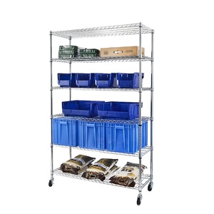 NSF Factory Industrial Warehouse Metal Mobile Storage Wire Racks