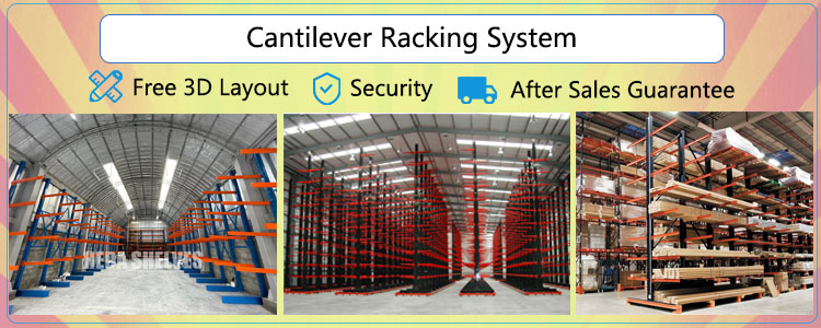 Double Sided Heavy Duty Cantilever Racking System Cantilever Racks Industrial Shelves Warehouse Racks