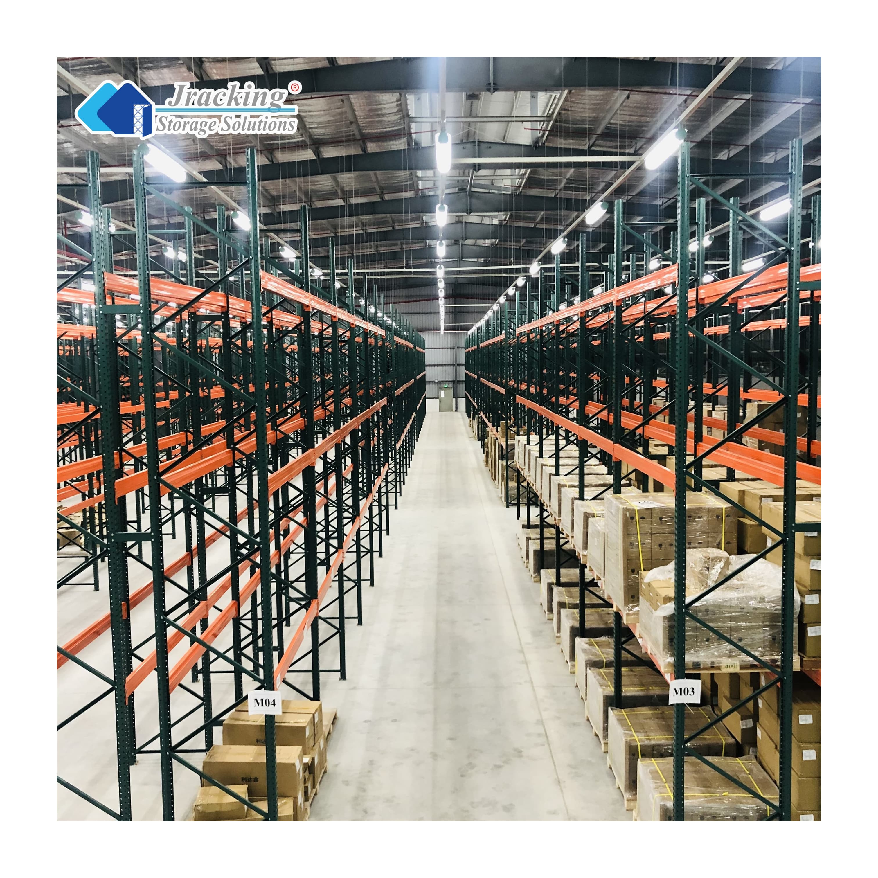 Jracking Industrial Vertical Storage Racks US Standard Heavy Duty Teardrop Pallet Racking System for Commercial Warehousing