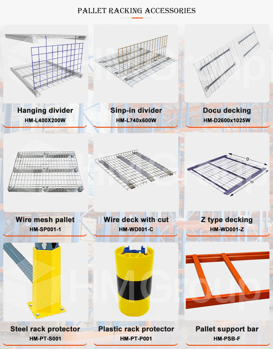 Galvanized Pallet Pallet Rack System Hanging Wire Mesh Decking Dividers