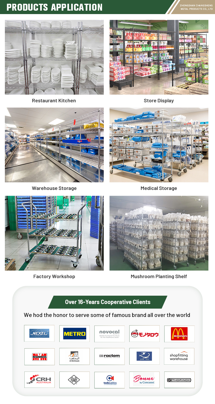 Commercial Storage Shelves 800lbs Heavy Duty 5 Tiers Chrome Steel Metal Wire Shelving Unit Shelf Rack Applications