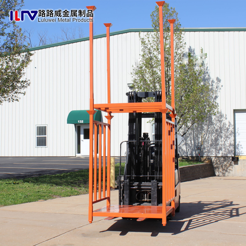 Warehouse Storage Steel Stackable Racks Portable Stacking Racking with Mesh Pallet