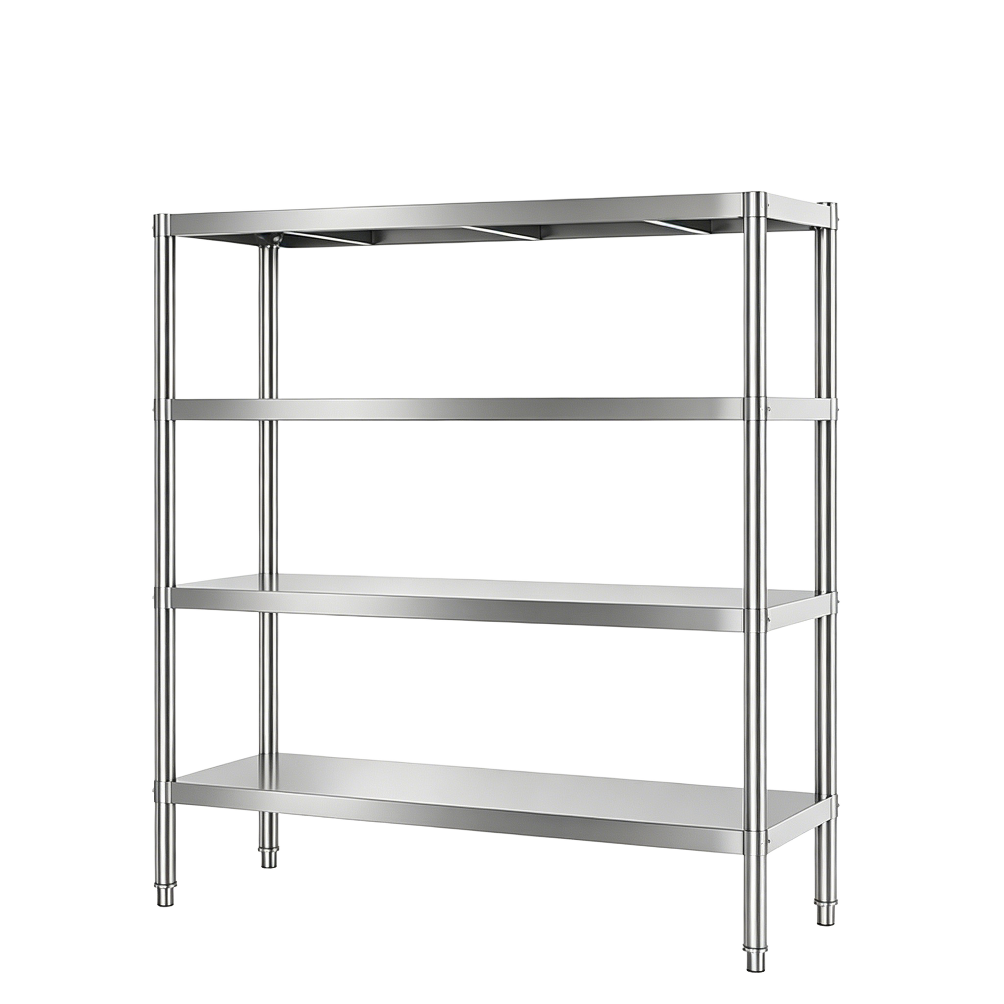 Easy to Clean 4 Tier Stainless Steel Storage Shelf Commercial Kitchen Shelving Unit for Restaurant Wholesale