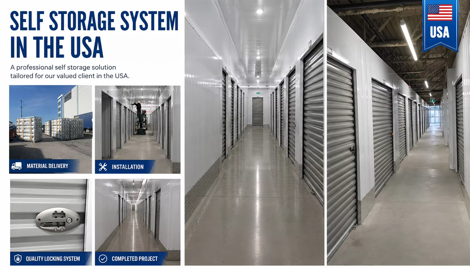 Portable Self Storage Units Commercial Steel Roll up Door Rental Business Solution for Locker Storage