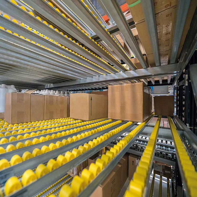 Warehouse Carton Flow Rack View