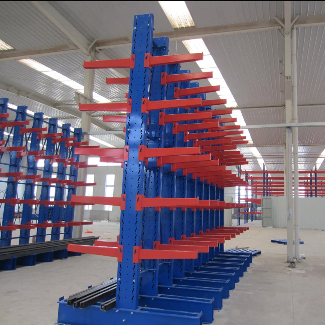 Motorised Roll-Out Cantilever Rack System - Heavy Duty Steel Pipe Storage &amp; Industrial Warehouse Shelving
