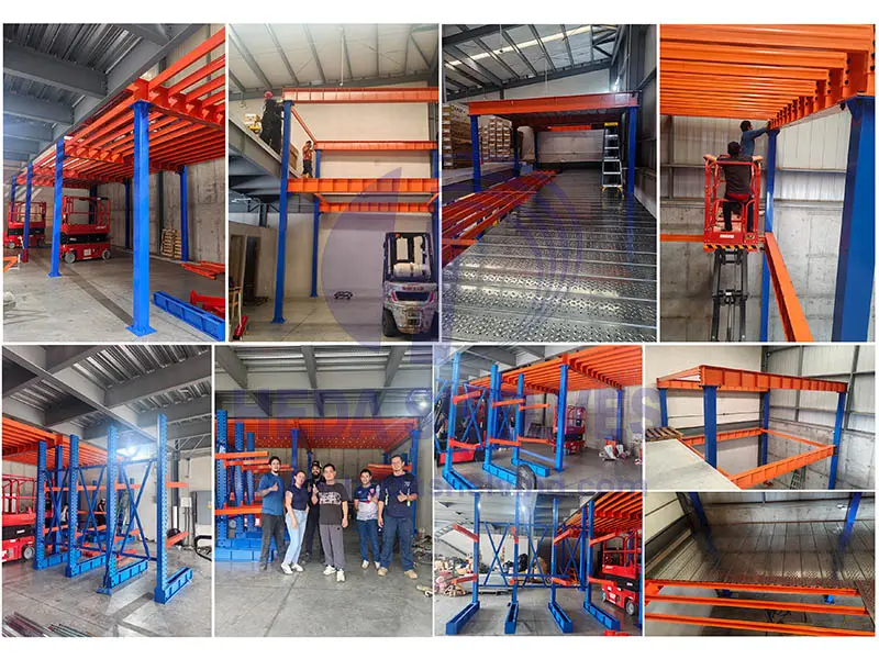 I-beam mezzanine floor and cantilever racking project