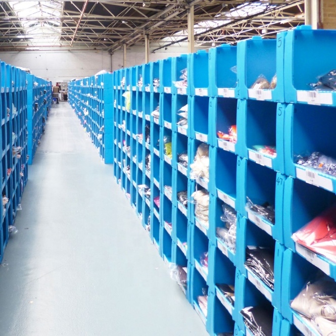 Corrugated Plastic SEMI-OPEN Stacking Warehouse Bin Small Spare Parts Pick Sorting Storage Organizer Box Bin Shelving Wholesale
