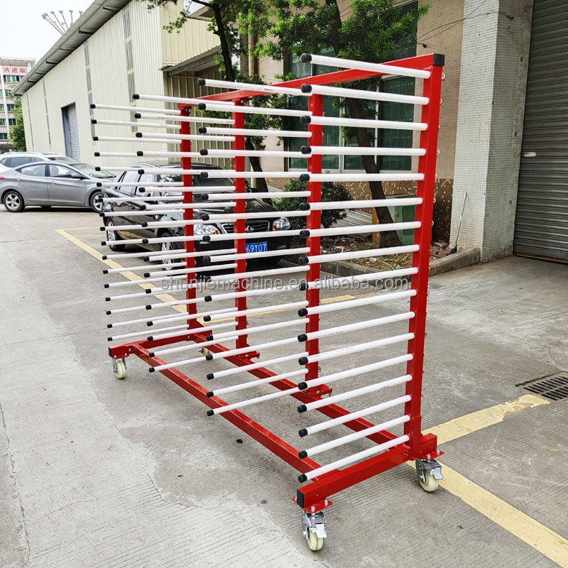 Customizable 2 Meter Length Durable Cantilever Storage And Drying Rack With Four Wheels For Lightweight Panels