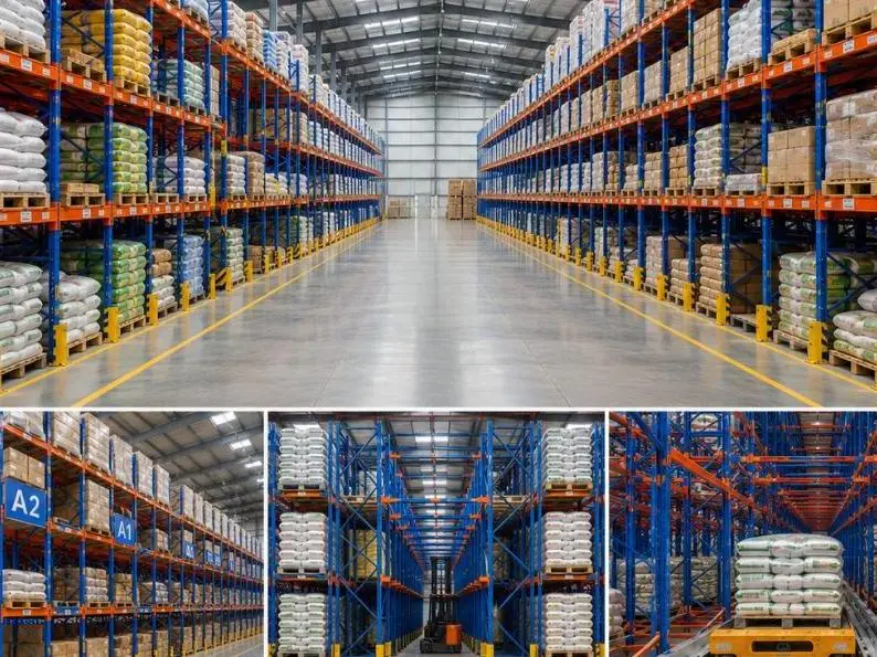 Agricultural warehouse storage systems