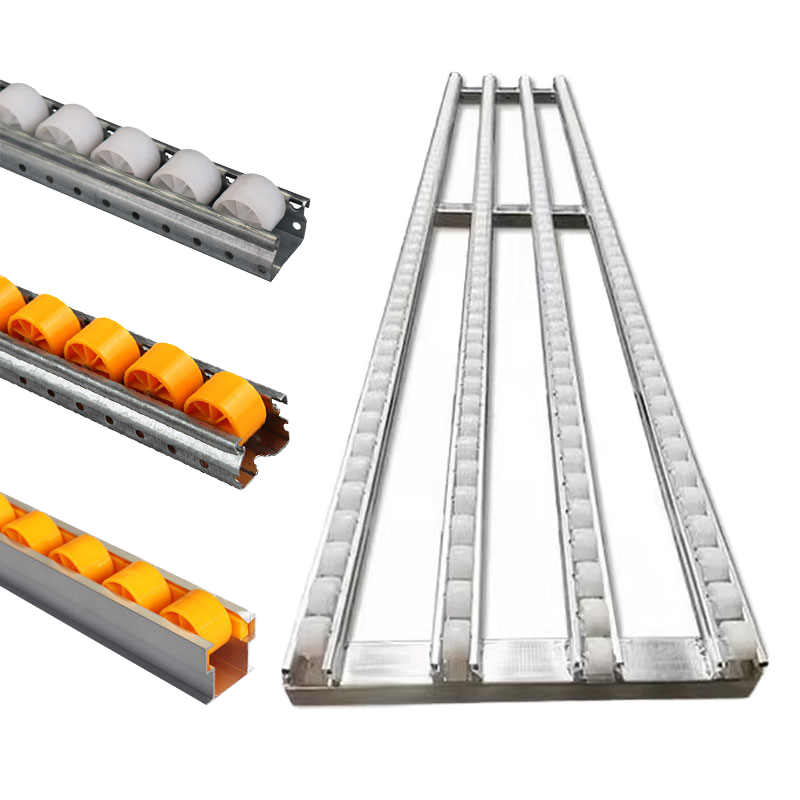 Industrial Storage Shelves Roller Track Large Load Capacity Rolling Rails Aluminium Sheet Strip Flow Rack Design Pallet Storage