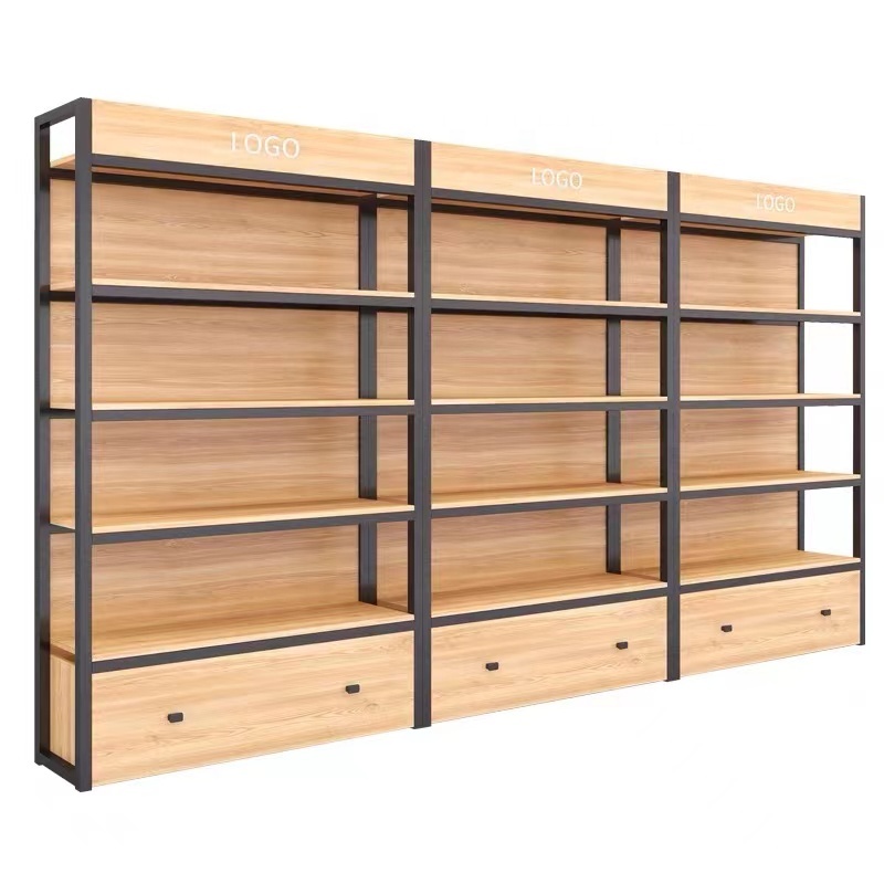 Wooden Steel Shelf Storage Rack System Store Equipment Used Supermarket