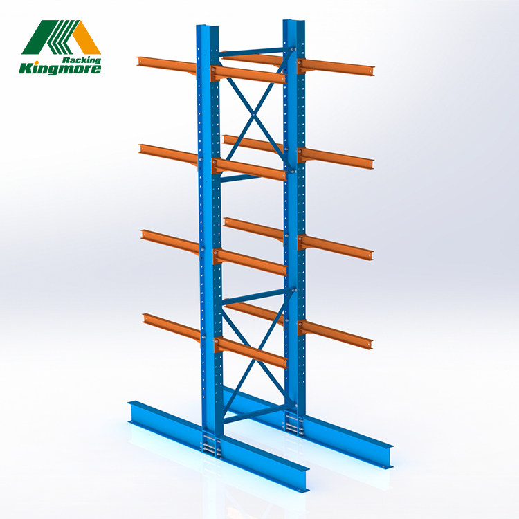 H-Beam Heavy Duty Cantilever Racks Steel Structural Shelf Industrial Warehouse Racking for Storaging Wooden Boards, Pipes