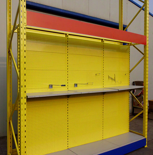 Hypermarket Shelving Heavy Duty Loading Capacity of Integrated Racking and Shelving with Perforated Hole Back in Special Color