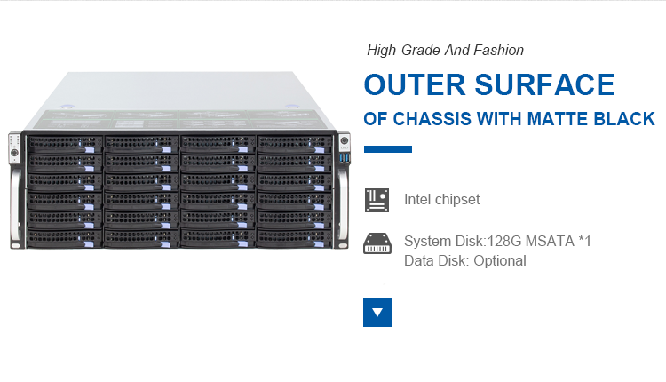 High-Performance 4U24-Bay Rack Server Customizable Itx IPTV Storage Chassis 1300W Redundant Power Low Price Xeon E5 8C 2.4GHz