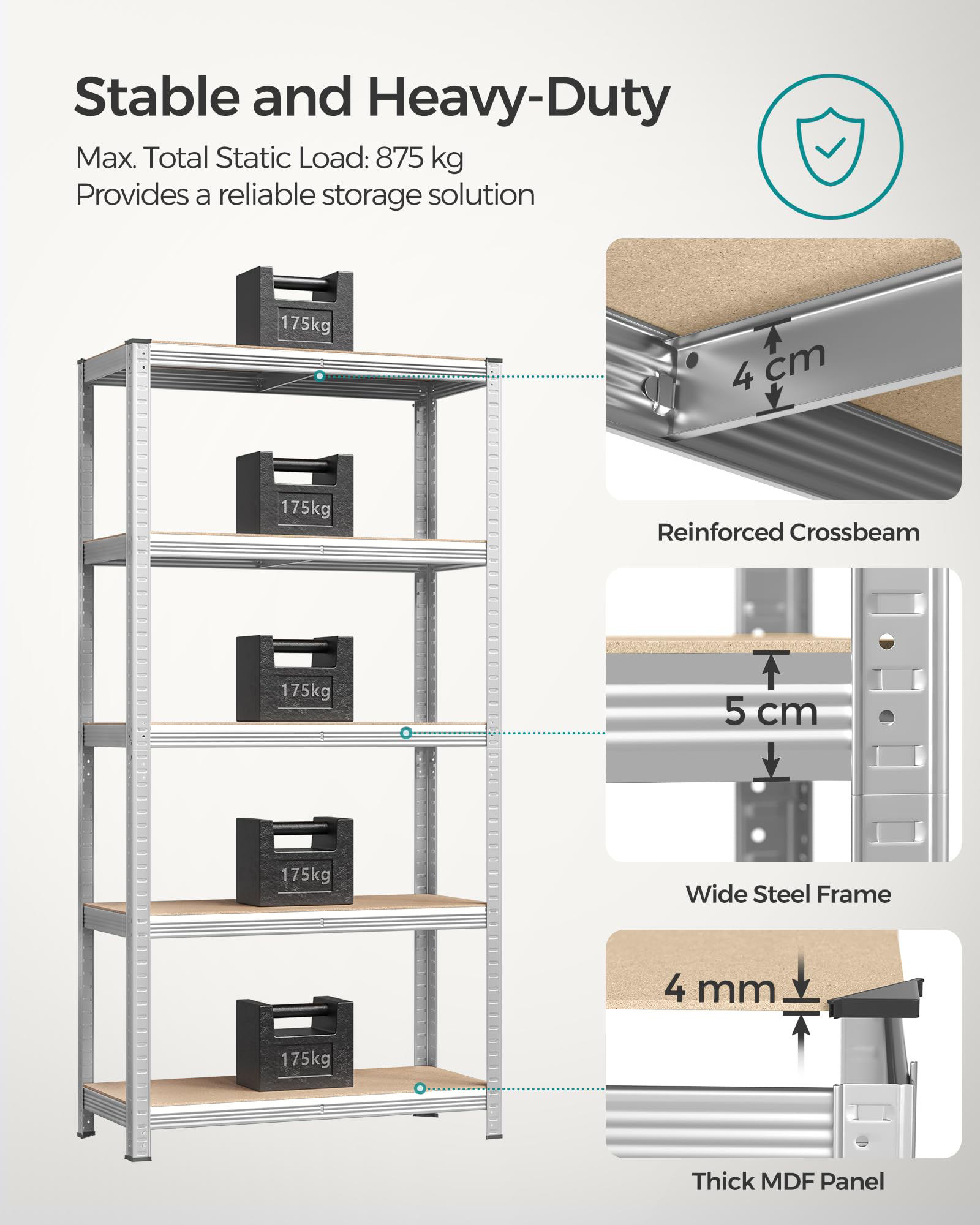 Iron Garage 4 Shelf 5 Tier Boltless Rivet Easy Assemble Adjustable Storage Shelf for Sale Metal