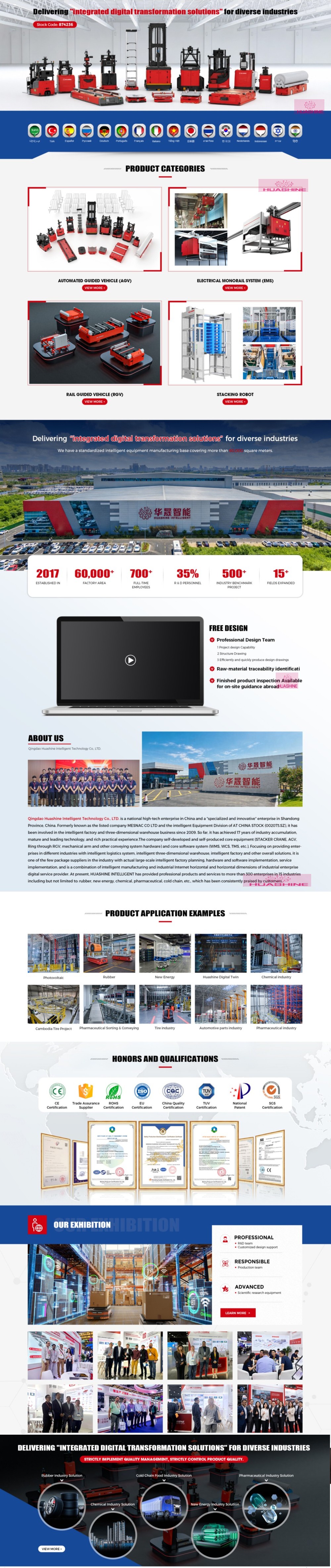 Heavy Duty Scale STACKER CRANE and on Request Capacity Pallet Racking Auomated ASRS Warehouse HUASHINE INTELLIGENT