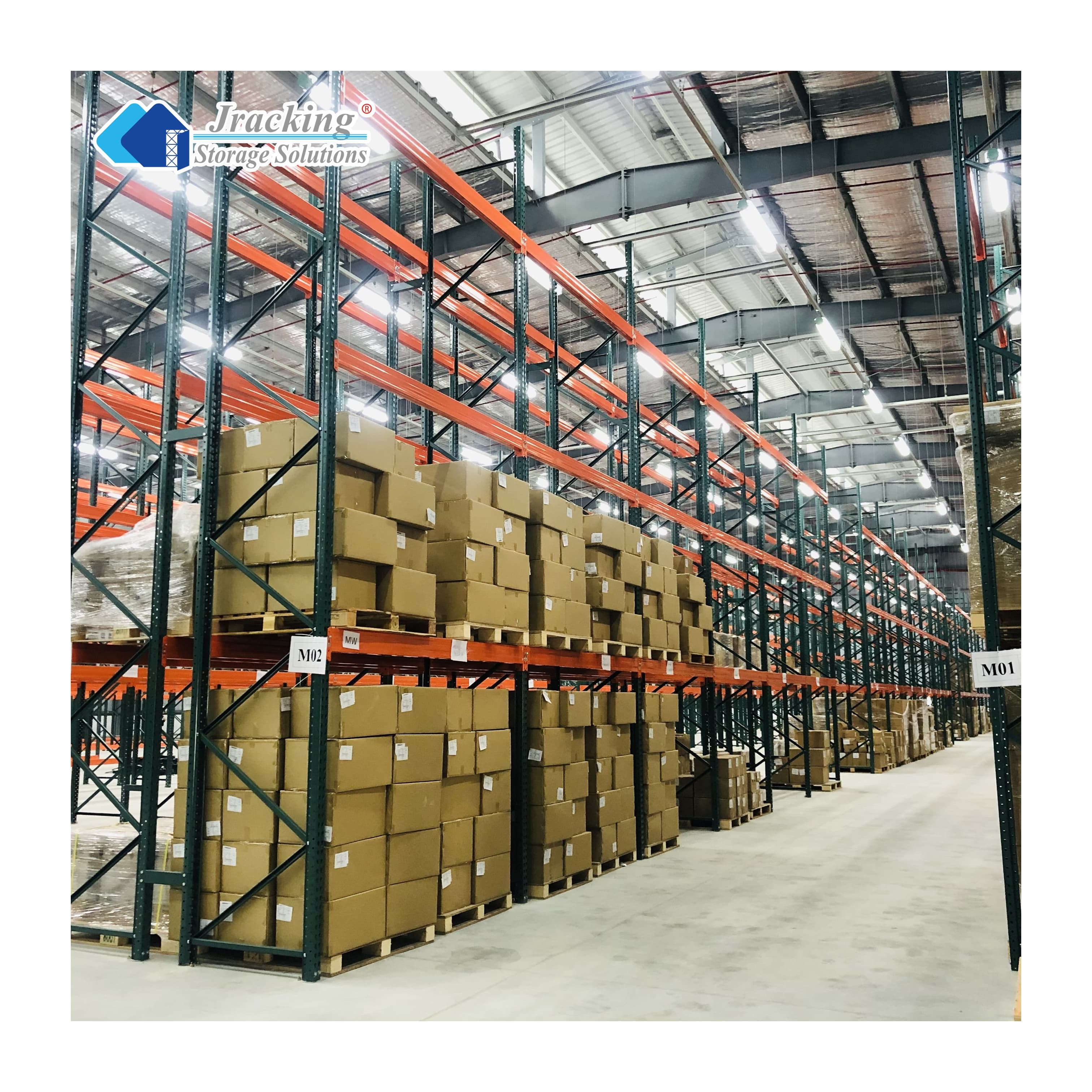 Jracking Industrial Vertical Storage Racks US Standard Heavy Duty Teardrop Pallet Racking System for Commercial Warehousing