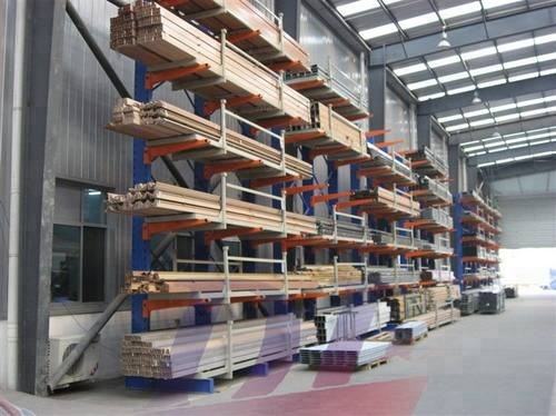 H-Beam Heavy Duty Cantilever Racks Steel Structural Shelf Industrial Warehouse Racking for Storaging Wooden Boards, Pipes