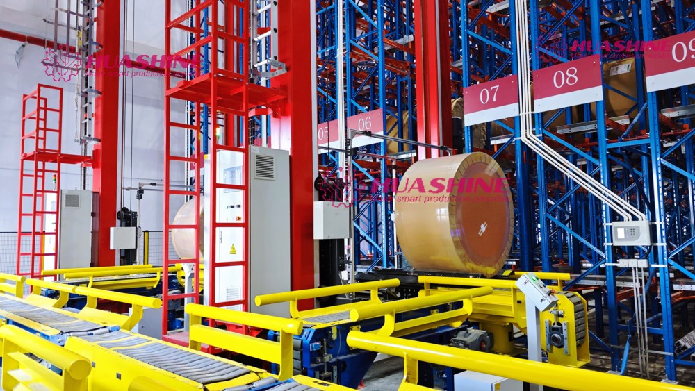 Heavy Duty Scale STACKER CRANE and on Request Capacity Pallet Racking Auomated ASRS Warehouse HUASHINE INTELLIGENT