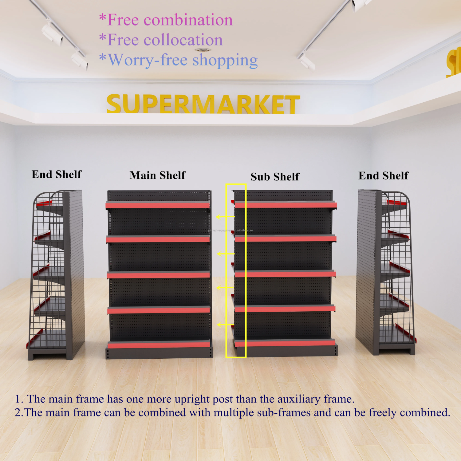 Best Selling China Supplier Longer Service Life Back Rack Shopping Mall Display Shelf