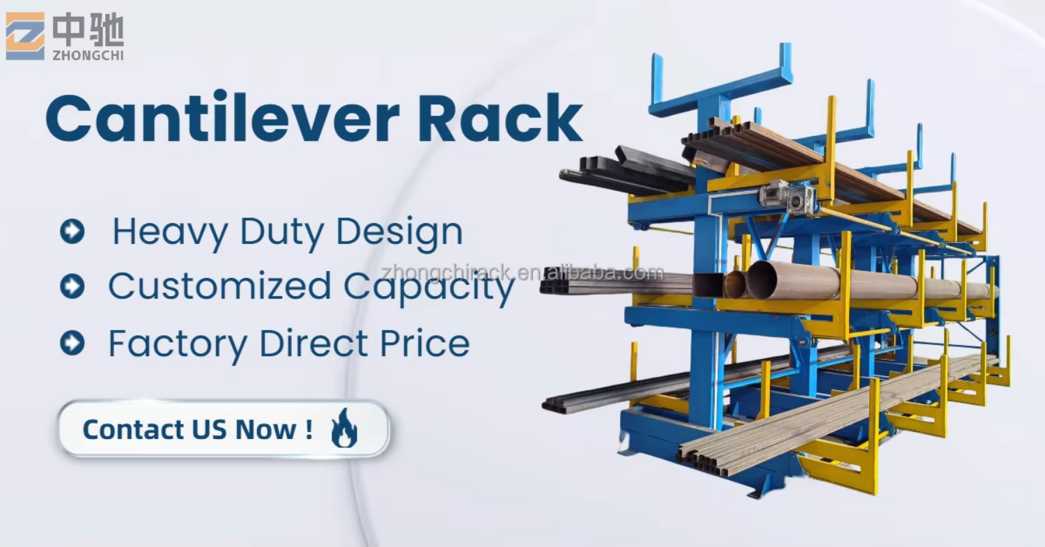 Telescopic Cantilever Heavy Duty Double-Sided Powder Coated Storage System Racking for Steel Bar Pipe and Tube Warehouse