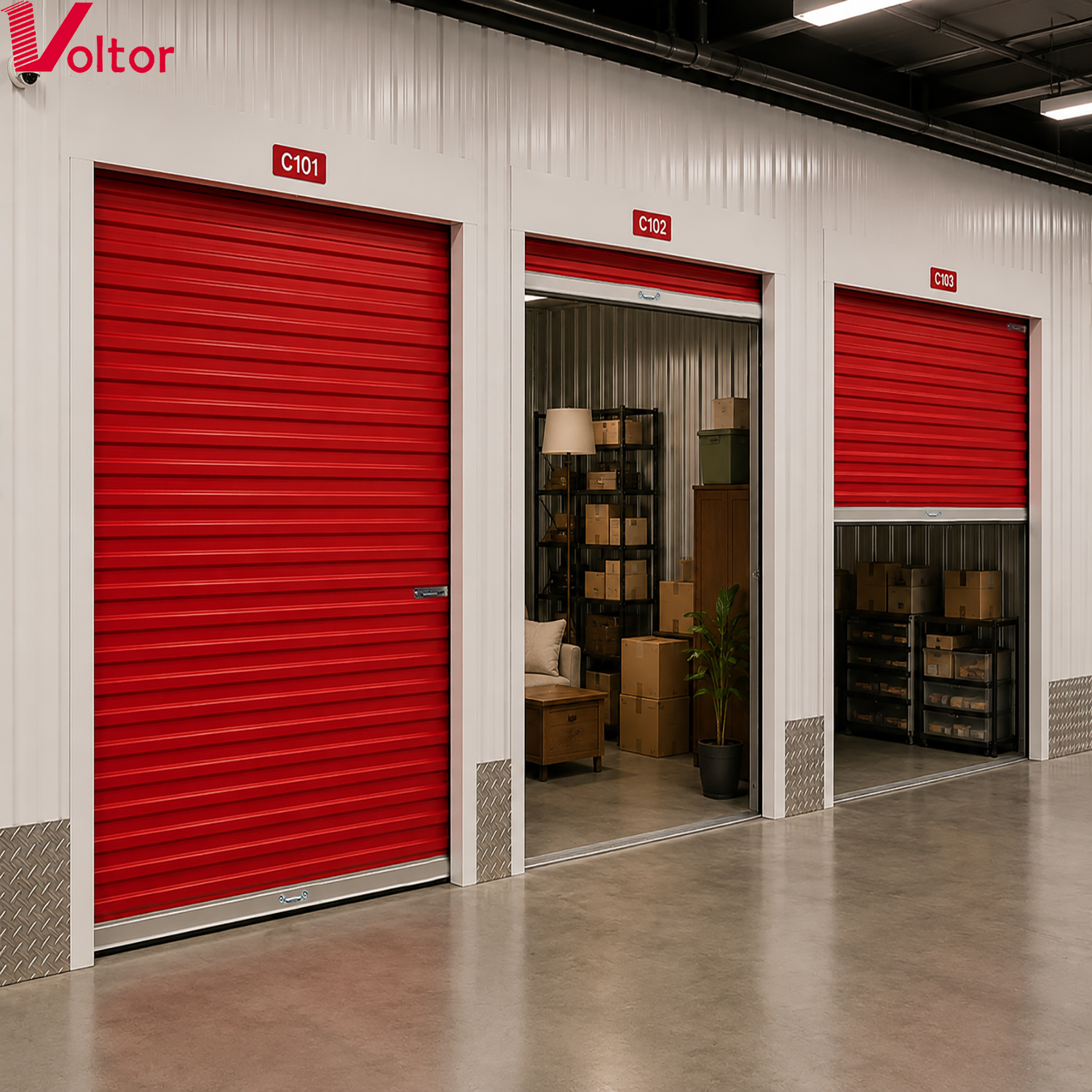 Portable Self Storage Units Commercial Steel Roll Up Door Rental Business Solution For Locker Storage