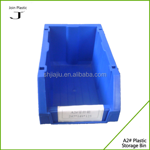 JOIN Blue Plastic Shelf Bin Open Front Stackable Picking Bin Tote for ASRS Warehouse Industrial Parts Storage with Label Holder