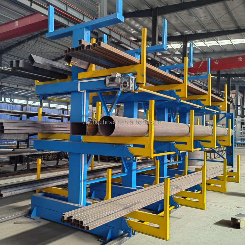 Telescopic Cantilever Heavy Duty Double-Sided Powder Coated Storage System Racking for Steel Bar Pipe and Tube Warehouse