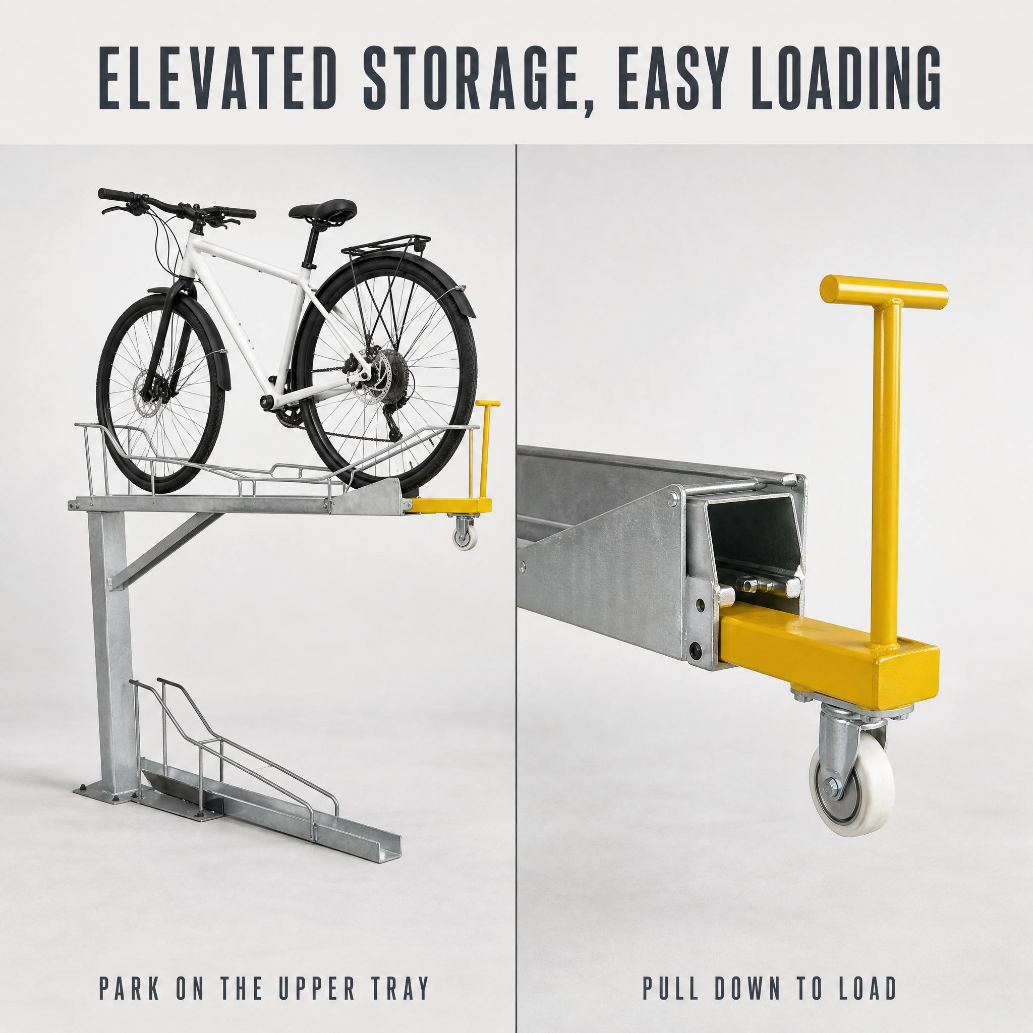 Modern Minimalist Double Decker Bicycle Rack Outdoor Two Tier Bike Stand Storage For Parking Lot Street Garden