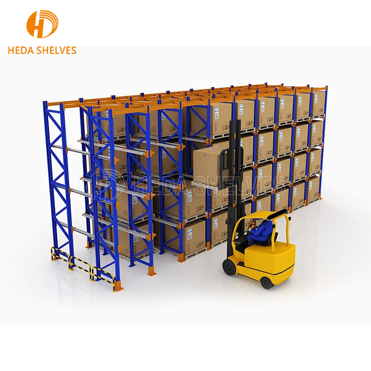 High-Capacity Heavy Duty Drive-In/Drive-Thru Pallet Racking System Corrosion Protection Stainless Steel Warehouse Rack
