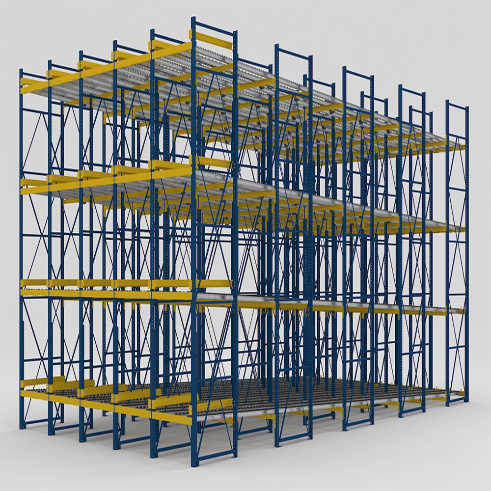 Customized Gravity Flow Storage Shelf Heavy Duty Assemble Stacking Pallet Warehouse Rack
