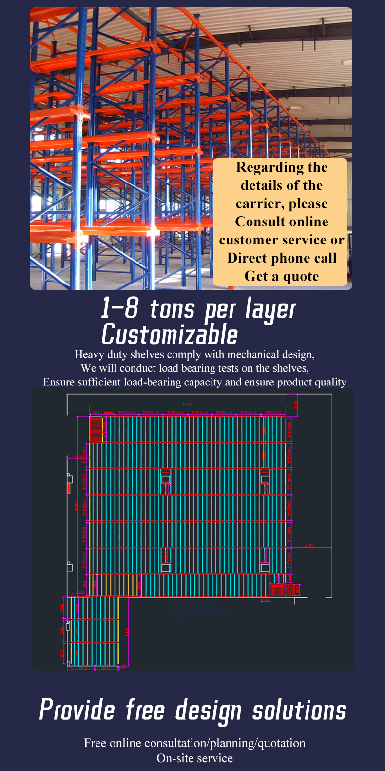 Quality control and racking advantages