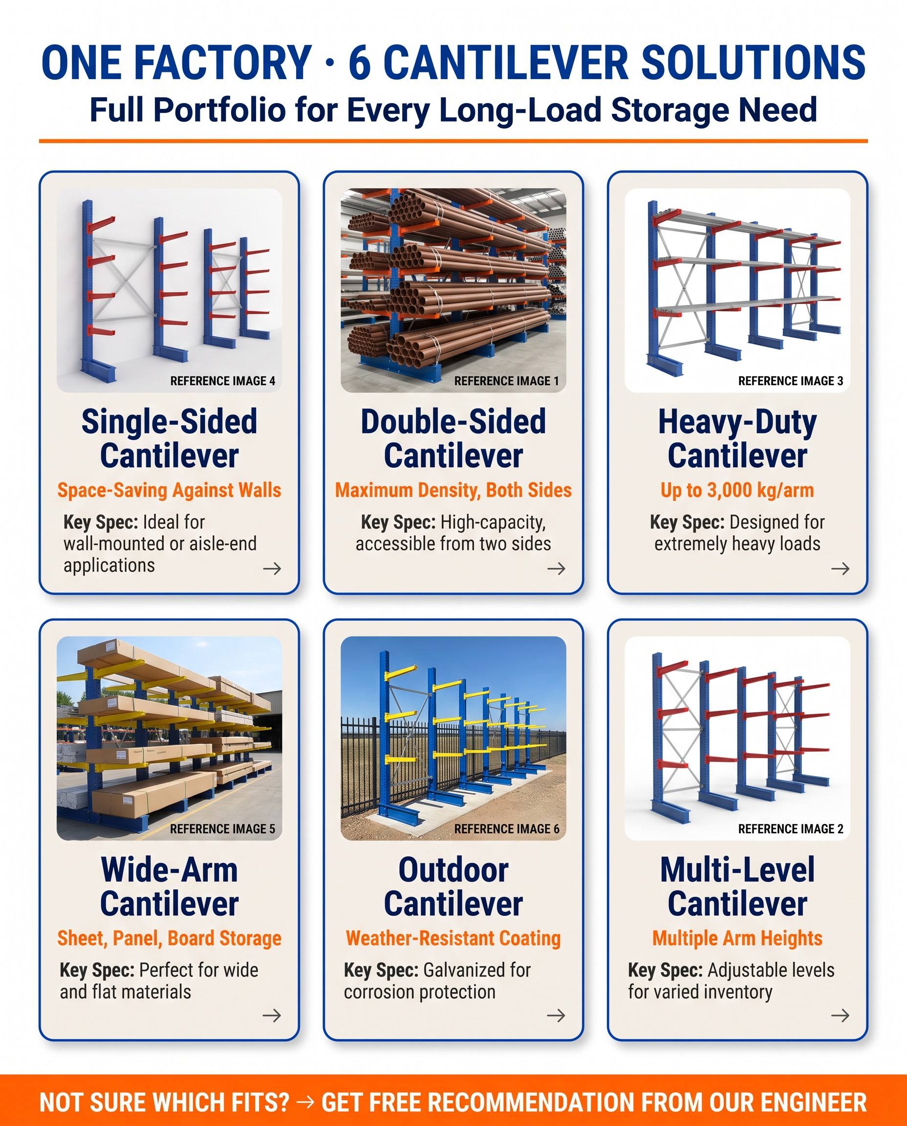 Industrial 5 Layer Heavy Duty Cantilever Rack for Structural Steel Storage Rebar Bar &amp; Tube-Adjustable Warehouse Racking System